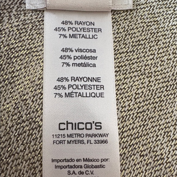 Chico's Metallic Gold and Sage Green Scarf - Picture 7 of 8